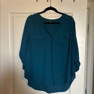 Torrid Harper 3/4 sleeve Women's Teal Blouse